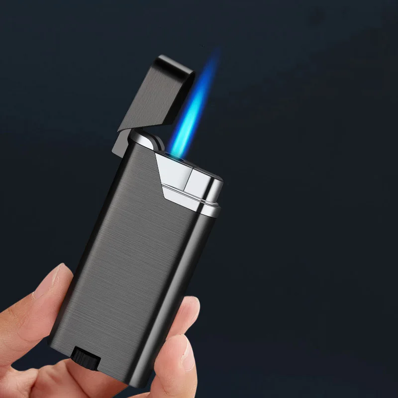 

Ultra-thin Blue Flame Butane Turbo Lighter Square Mini Gas Lighter Metal Lighters Smoking Accessories Cigarettes Lighters 1300C