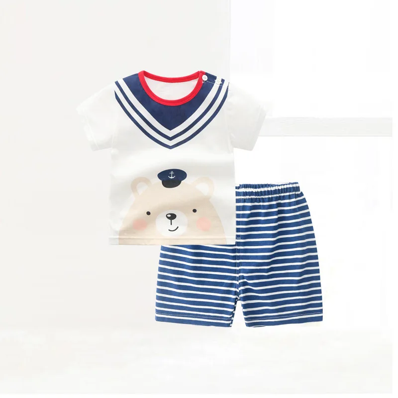 

ZWF1048 Casual Baby Kids Sport Clothing Cartoon Pattern Clothes Sets for Boys Costumes Cotton Baby Clothes 6M-2Years Old