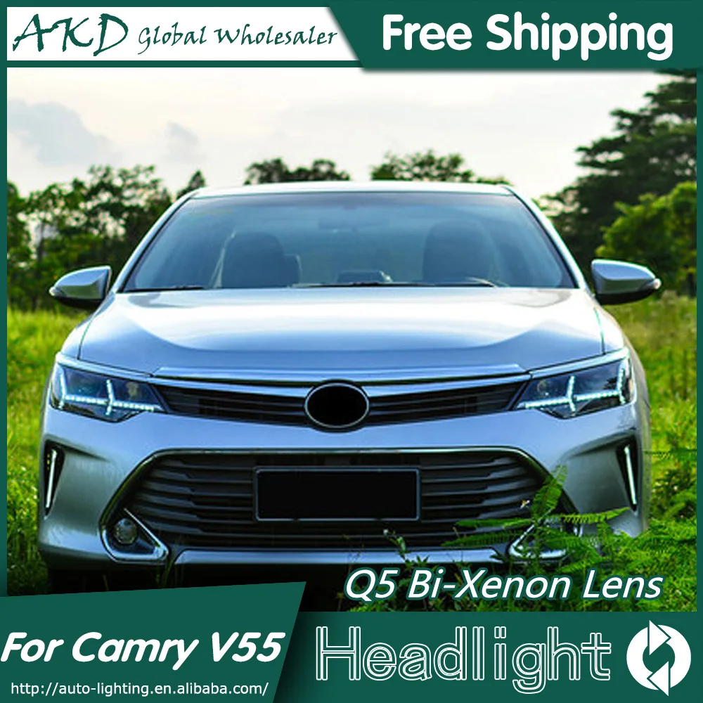 AKD автомобильный Стайлинг для Toyota Camry V55 фары 2015 новые светодиодная фара дальнего