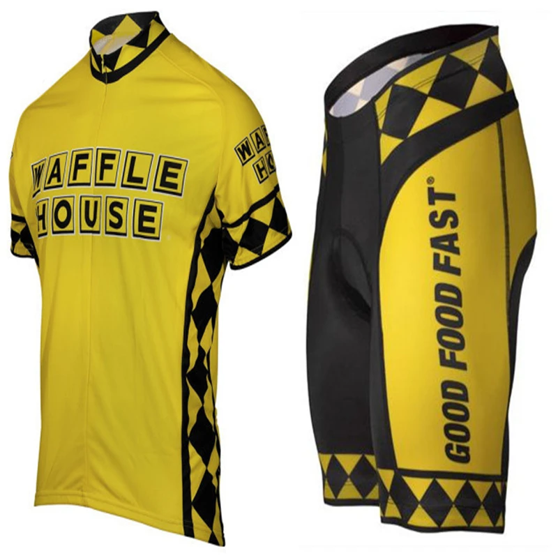 2017 Waffle House желтая велосипедная одежда для велоспорта Джерси/дышащая горного