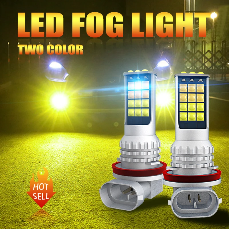 

2PCS Fog light H4 LED H3 H7 9005 HB3 9006 HB4 H8 H9 H11 H16 5202 P13W Car Driving Running Light Front Foglamp 6000K White