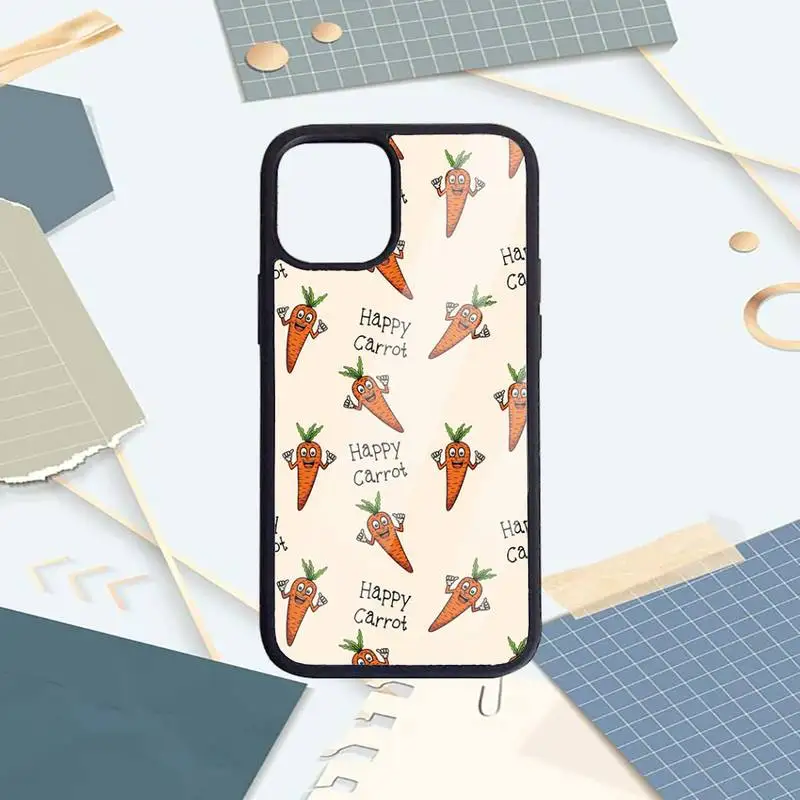 

carrot Cute cartoon vegetables Phone Case PC for iPhone 11 12 pro XS MAX 8 7 6 6S Plus X 5S SE 2020 XR Luxury brand shell funda