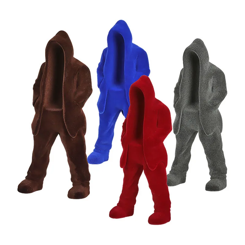 

Nordic Contracted Flocking Hacker Figure Artware Character Sculpture Home Decoration Accessories Modern Resin Statue Ornament