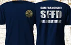 Мужская хлопковая футболка, двухсторонняя, с отделением пожарной службы Сан-Франциско
