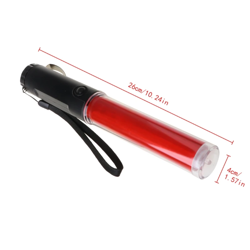 

Powerful LED Flashlight Plastic Traffic Wand Torch 4 Modes Flash
