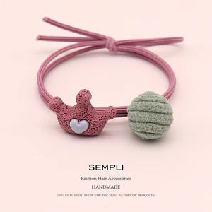 Sempli 5 цветов, Императорская корона, вельветовый шар, эластичный браслет, резинки для волос для женщин и девочек, резинка для волос, Детские аксессуары для волос