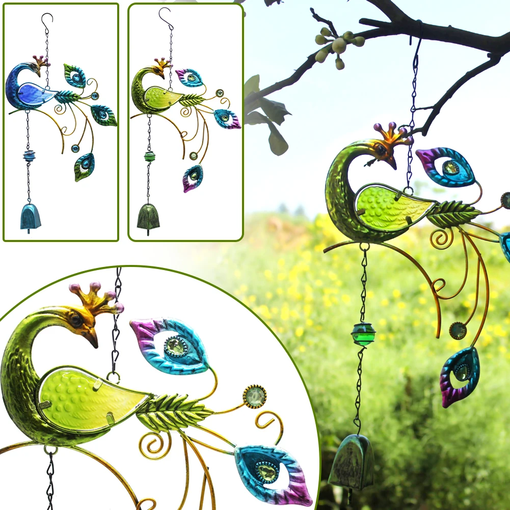 

Beauty Peacock Design Wind Chimes Hanging Bells Garden Yard Home Wall Window Balcony Decor Hanging Pendant Outdoor Ornament