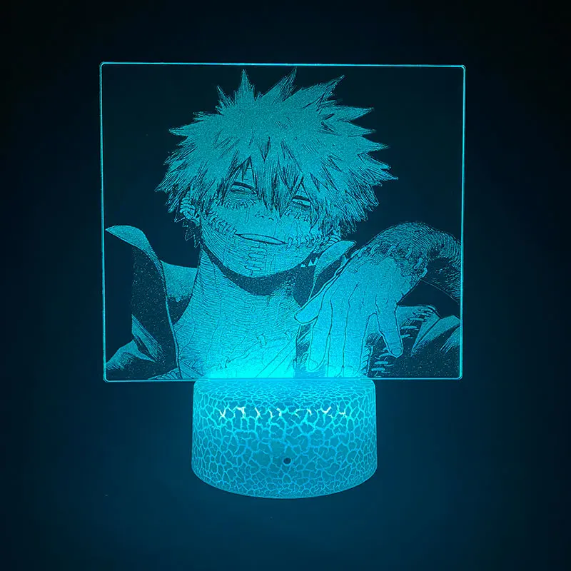

Anime 3D LED Picture Lamp Light Cool Atmosphere Bedside Table Cartoon Nightlight My Hero Academia Dabi for Kids