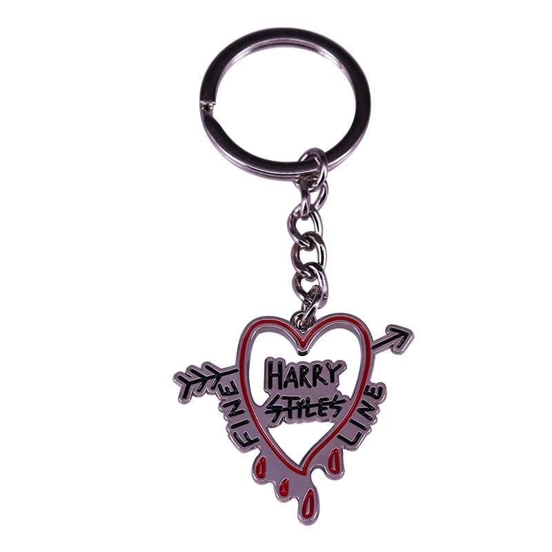 

HS Fine Line Heart Keychain metal keyring