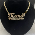 Кулон с именем на заказ, ожерелье из нержавеющей стали, индивидуальное ожерелье с именем на заказ, двойное 3D ожерелье для женщин и мужчин, ювелирные изделия