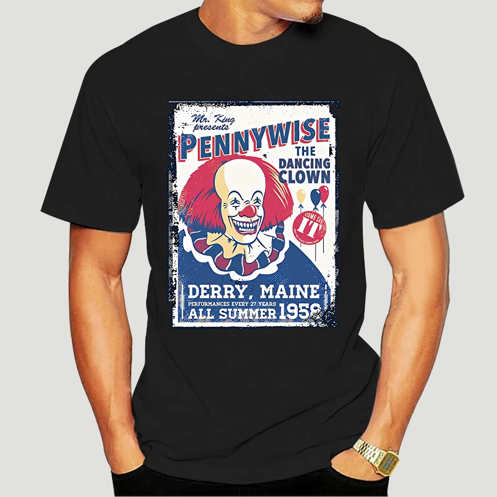 

Pennywise DANCING CLOWN T SHIRT IT MOVIE FILM RETRO VINTAGE HORROR CULT White Style Harajuku Funny Men T-Shirts Men Print 2878X