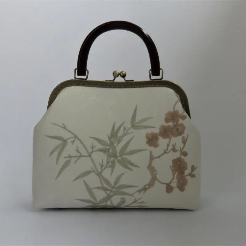 

Handmade Gold Bag Retro Chinese Style Handbag Embroidered Banquet Cheongsam Hanfu Log Handle Diagonal Female Bag