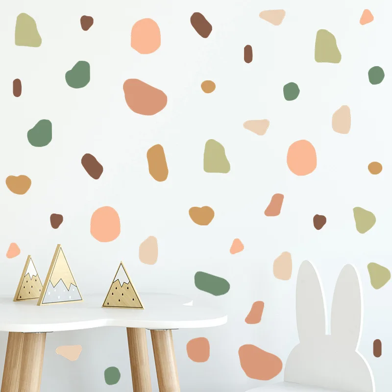 

44pcs Literary Color Stone Small Fragment Wall Stickers for Bedroom Porch Commercial Wall Beautification Decorative Art Sticker