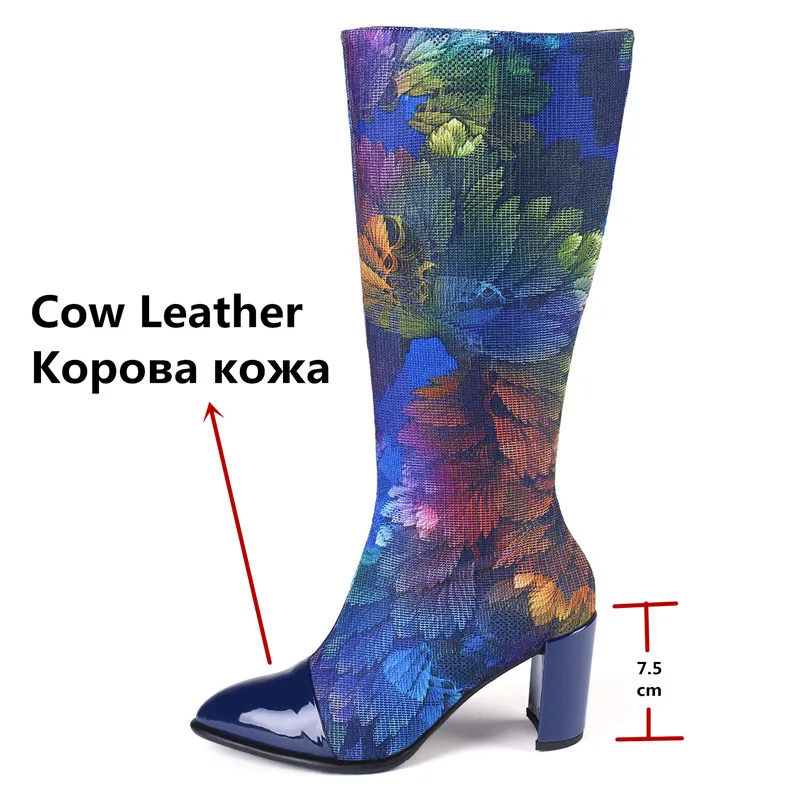 FEDONAS/женские сапоги до середины икры на высоком каблуке для выпускного вечера