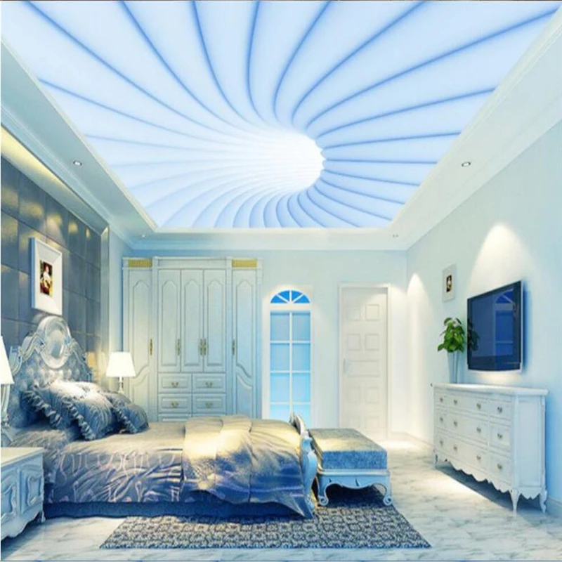 Пользовательские большие обои 3d вилла гостиная потолочные современные