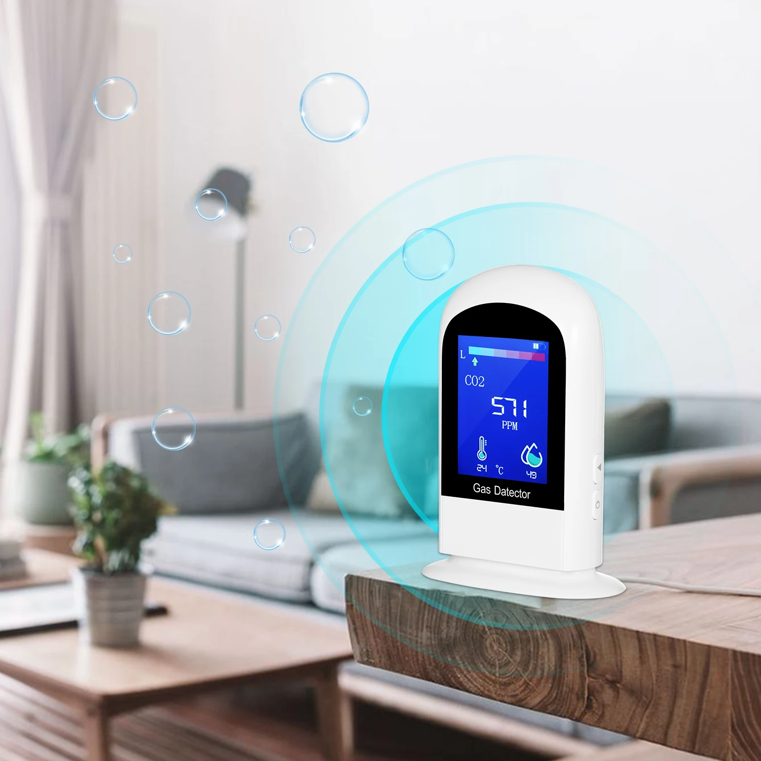 

Digital Gas CO2 Detector Portable Carbon Dioxide Tester Temperature Humidity Meter 3-in-1 CO2/RH/Temp Meter Air Quality Monitor