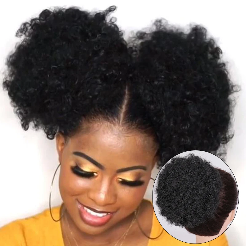 LUPU спонж афро шиньон для волос Синтетические заколки конского хвоста пучок