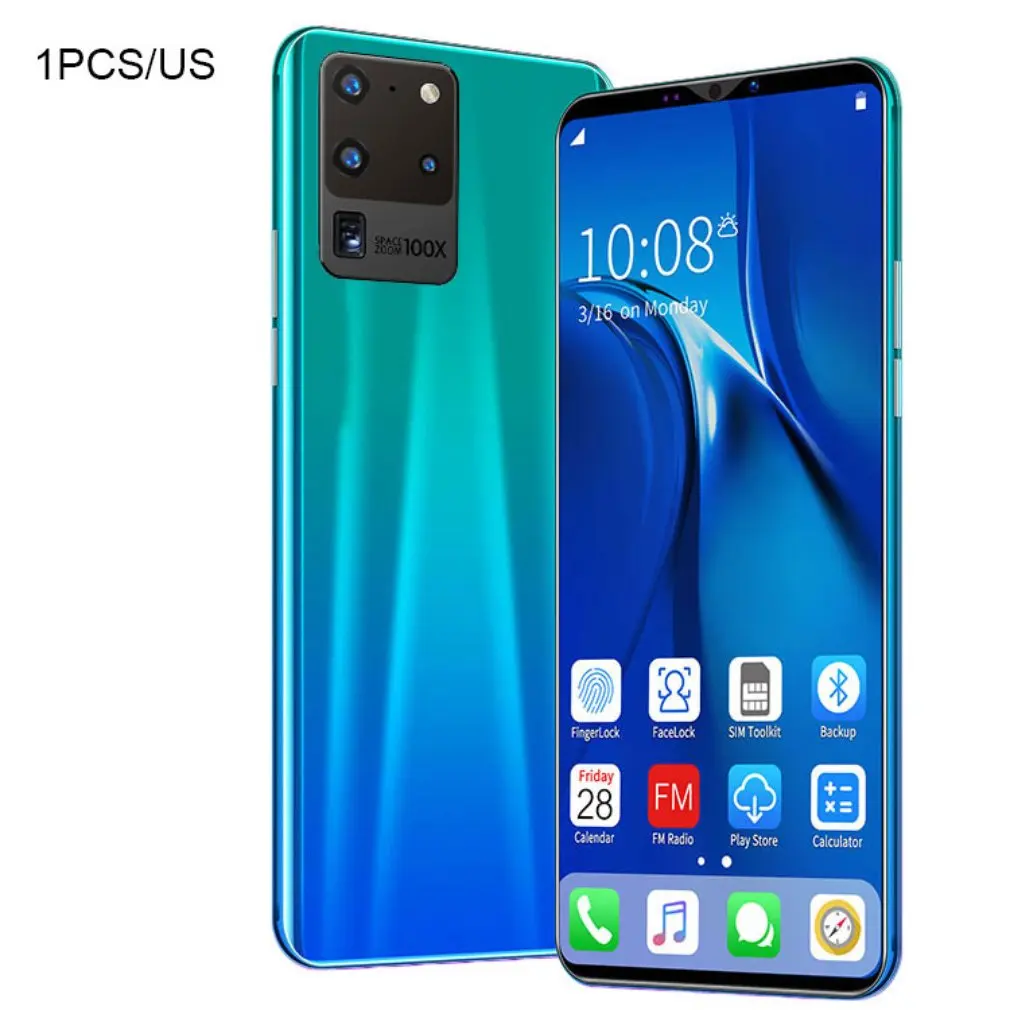 

S20 Pro смартфон 5,8 дюймов дисплей смартфона 512 М + 4G Android смартфон 3D Стекло позолоченный задняя обложка синего цвета