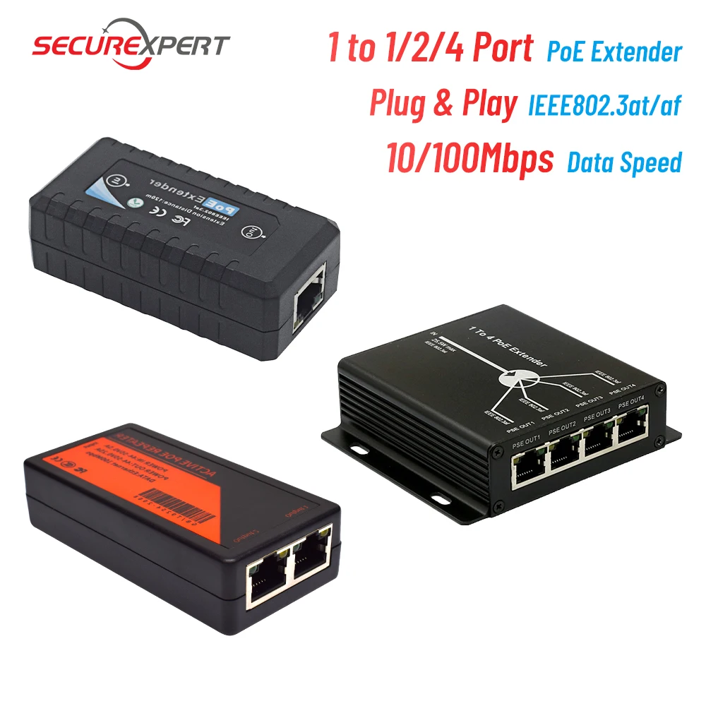 1/2/4 портов POE удлинитель IEEE802.3af порта передачи макс. 120 м трансмиссия poe для ip