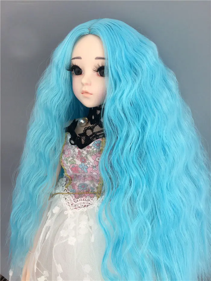 3 only wig 1/3 1/4 1/6 1/8 bjd jd кукольный парик синего и розового цвета с длинными волосами часть лапша быстрого приготовления рулон кукла curl парик аксессуары для куклы - Цвет: 3 only wig