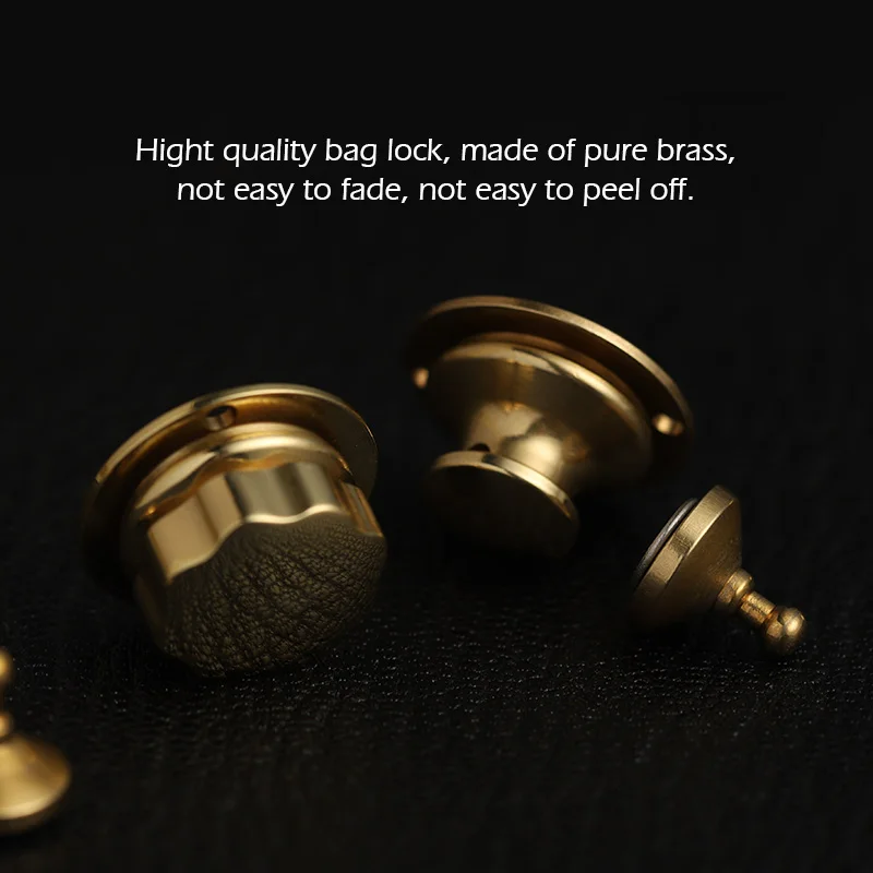 WUTA Design 100% Brass Bag Lock Spring Buckle Case Metal Insert Round / Flower Head Decorate DIY Leather Craft Hardware | Дом и сад