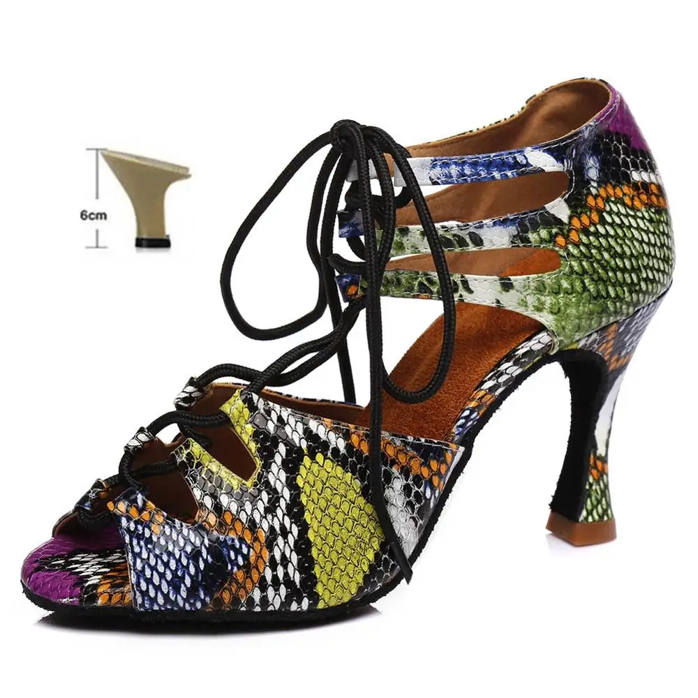 multicolor 6cm Новые женские свадебные туфли женские Туфли для латинских танцев Бальные латинских танцев Высокий каблук Обувь для танцев высокий каблук горячая распродажа - Цвет: multicolor 6cm