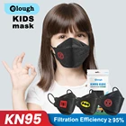Детская маска для мальчиков и девочек fpp2, сертифицированная аниме маска fpp2 для детей kn95, черная маска для мальчиков и девочек