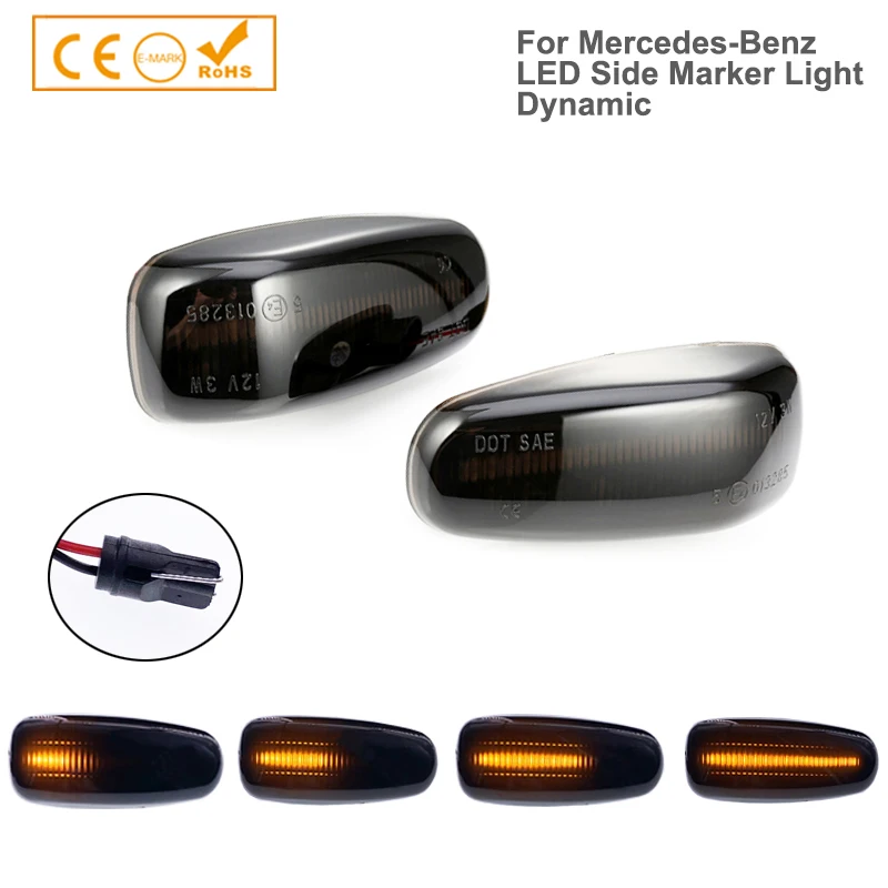 

2 x Led Dynamic Side Marker Turn Signal Light Sequential Blinker Light For Mercedes BENZ W210 W202 W208 R170 Vito W638