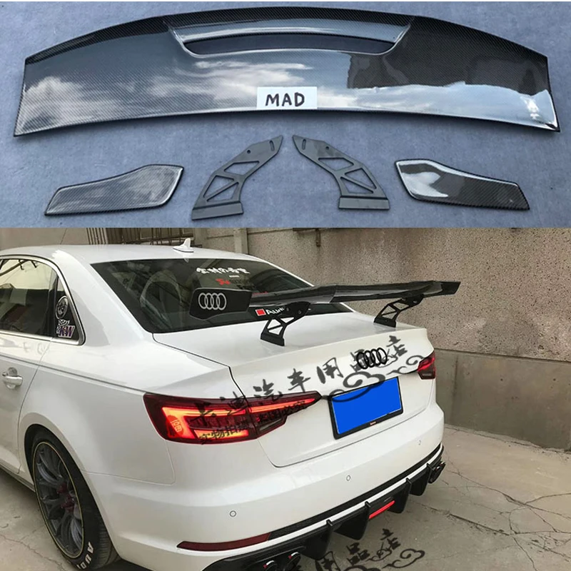 Высококачественный задний спойлер из углеродного волокна для Audi S4 A4 B8 B9 в стиле MAD