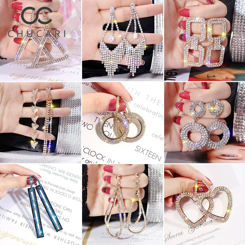 Женские серьги капельки CHUCARI золотые серебристые розовые золотистые с