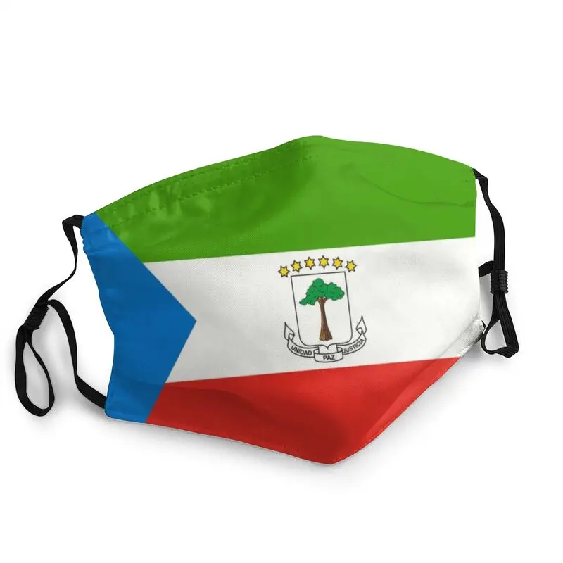 

Flag Of Equatorial Guinea Adjustable Face Mask Adult Mask Anti Haze Dustproof Protection Cover Respirator Mouth-Muffle