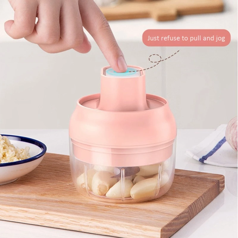 

HOT-Mini Electric Garlic Artifact, Garlic Stirring Small Cooking Machine, Complementary Food Machine, Meat Grinder