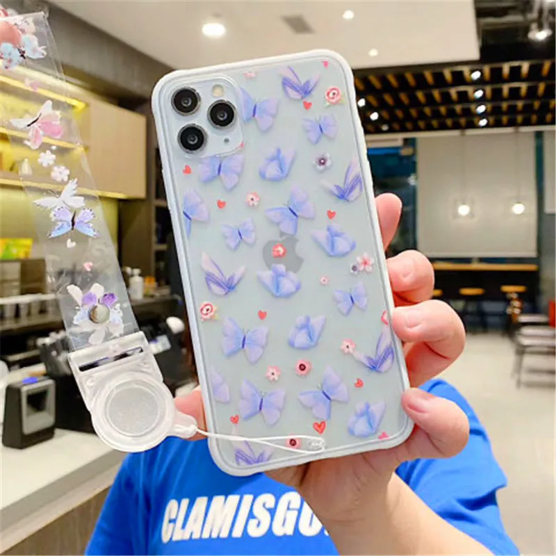 Подходит foriPhone11pro мобильный телефон shell ins с сиреневой бабочкой на в виде ракушки