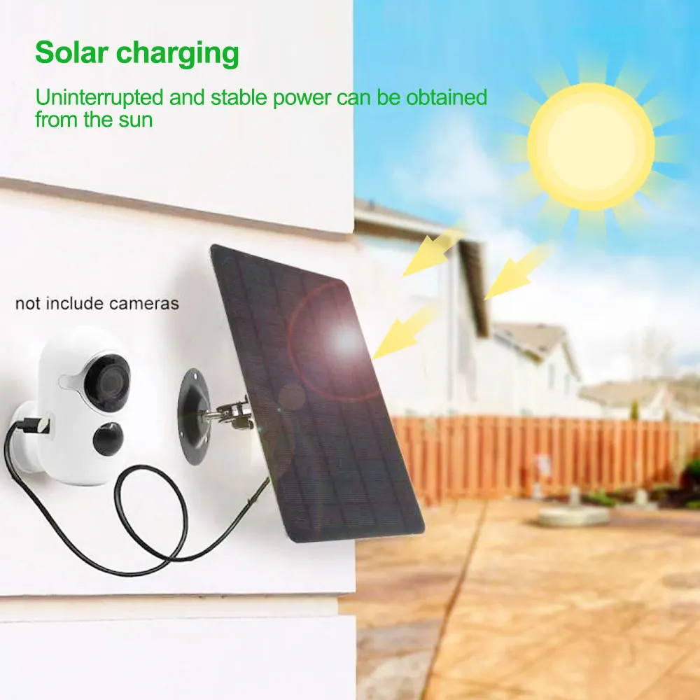 

10W Solar Panel for Security Camera Home Indoor Outdoor Security Camera Monitoring Low-power Solar Panel with 3M Cable