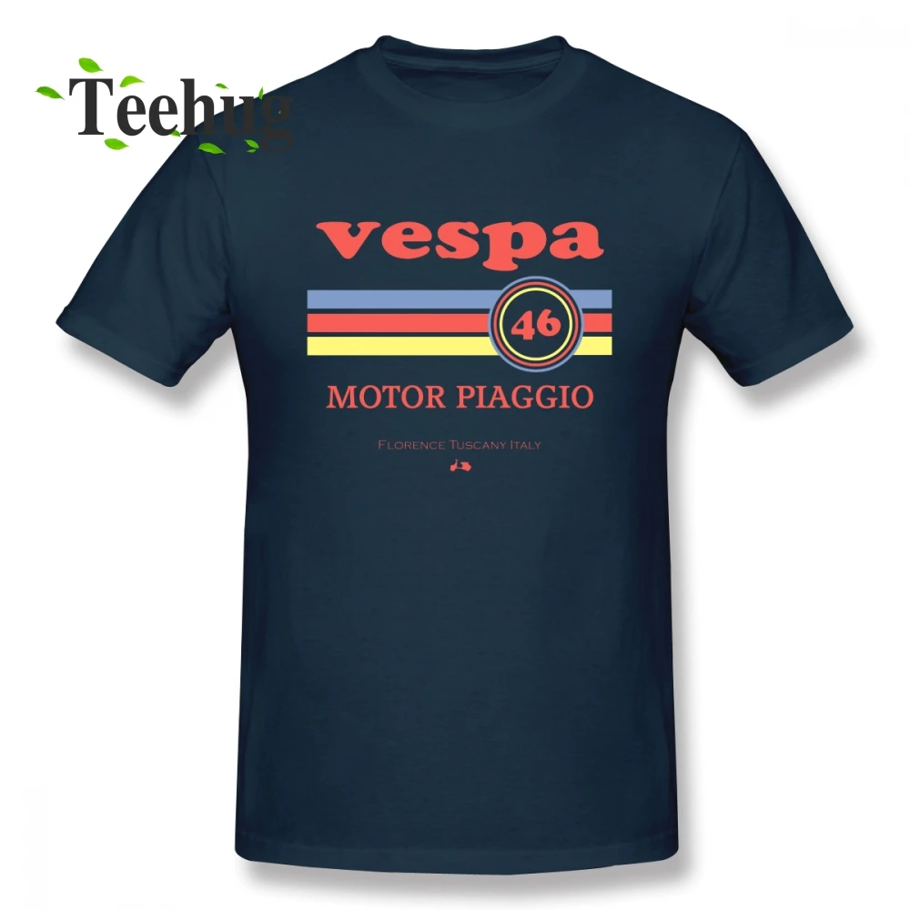Футболка Vespa 46 в итальянском стиле мужская с мотором Повседневная рубашка