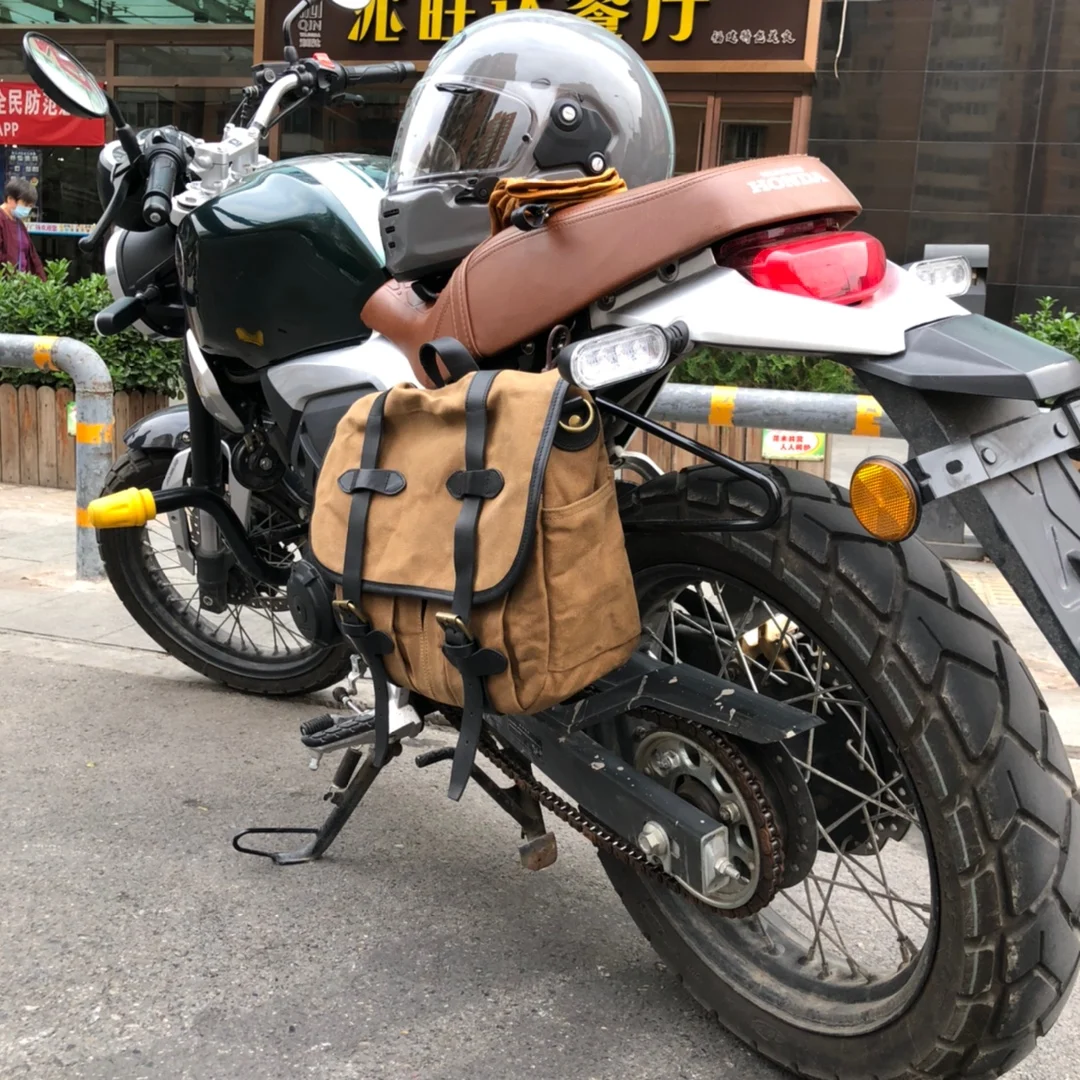 

Casual canvas bag messenger bag motorcycle side bag side bag motorcycle travel bag detachable dual-use bag men's messenger bag