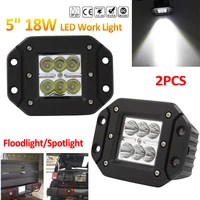 2pcs 18w 12v 24v offroad car led work light waterproof spot flood worklight for auto motorcycle tractor boat off road atv lamps