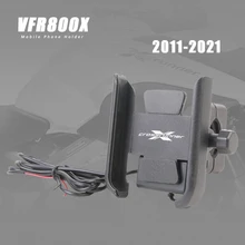 Mobile Phone Holder With USB Charger For Honda VFR800X VFR 800 X 800X Crossrunner 2011-2021 2019 2020 Motorcycle Accessories
