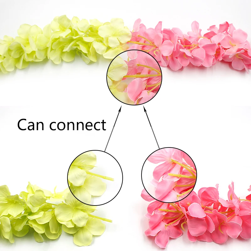 

10pcs Rattan Strip Wisteria Artificial Flower Vine For Wedding Home Party Kids Room Decoration DIY Craft Fake Flowers