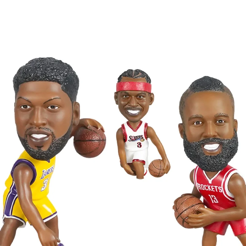 

Resin Model Shakeable Action Figures Toys for NBA Basketball Star Kobe Jordan James Sports Dolls Home Car Desk Decoration Gifts