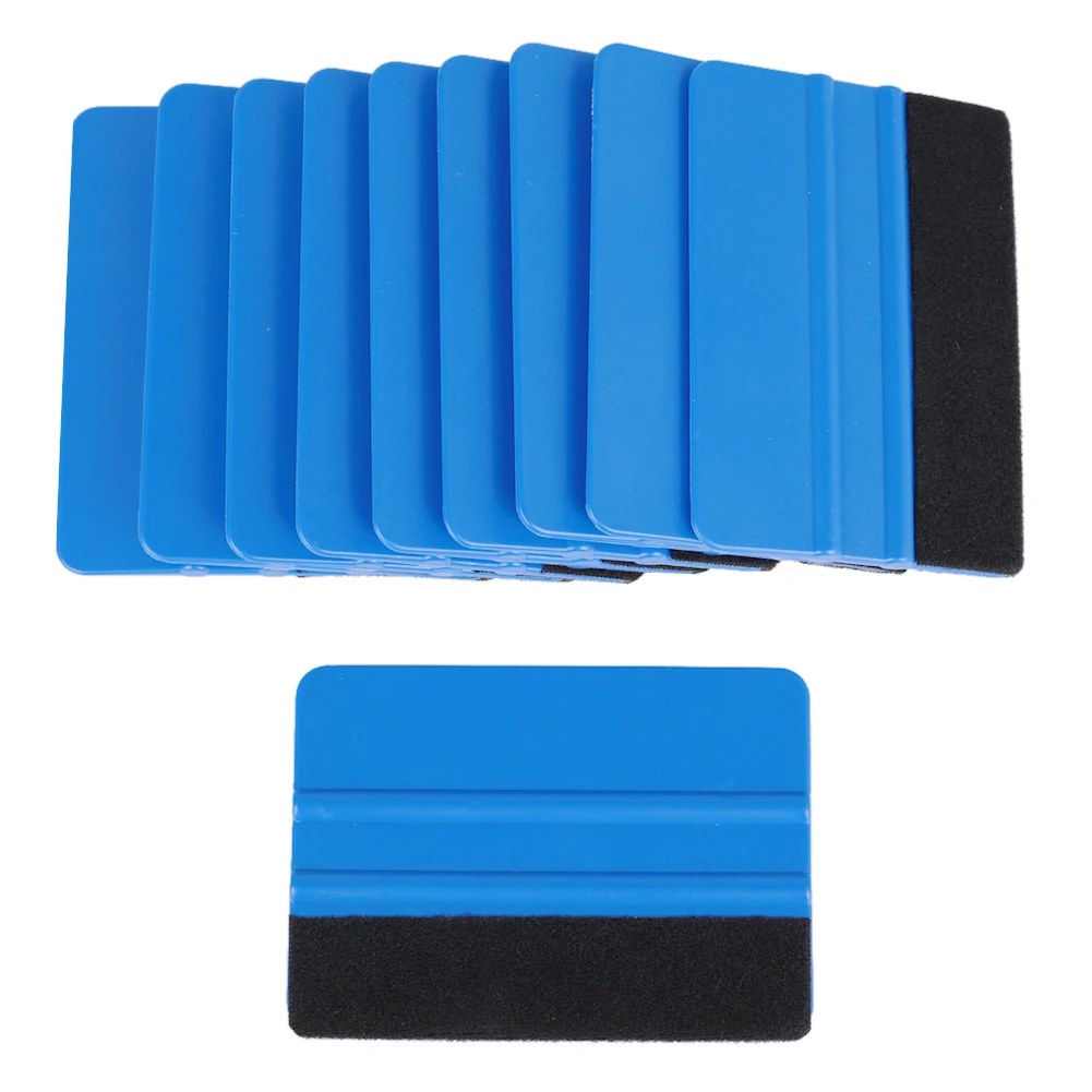 

10Pcs Blue Squeegee Felt Edge Scraper Car Decals Vinyl Wrapping & Tint Tools