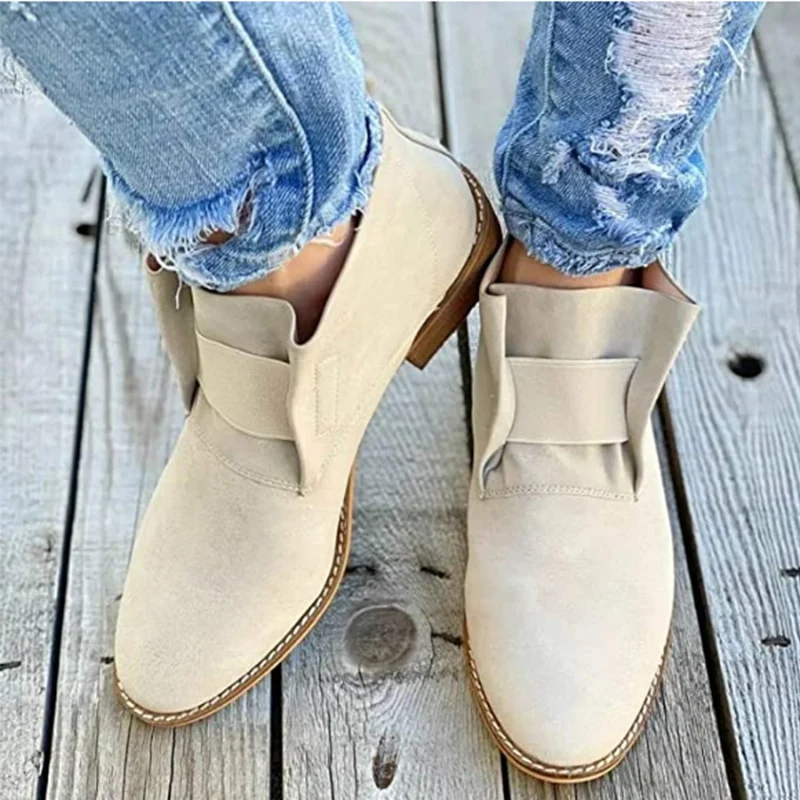 

Woman Vintage Ankle Boots Snake Pattern Women Low Heels Women's Casual Elastic Band Shoes Ladies 2021 Autumn Female Plus Size