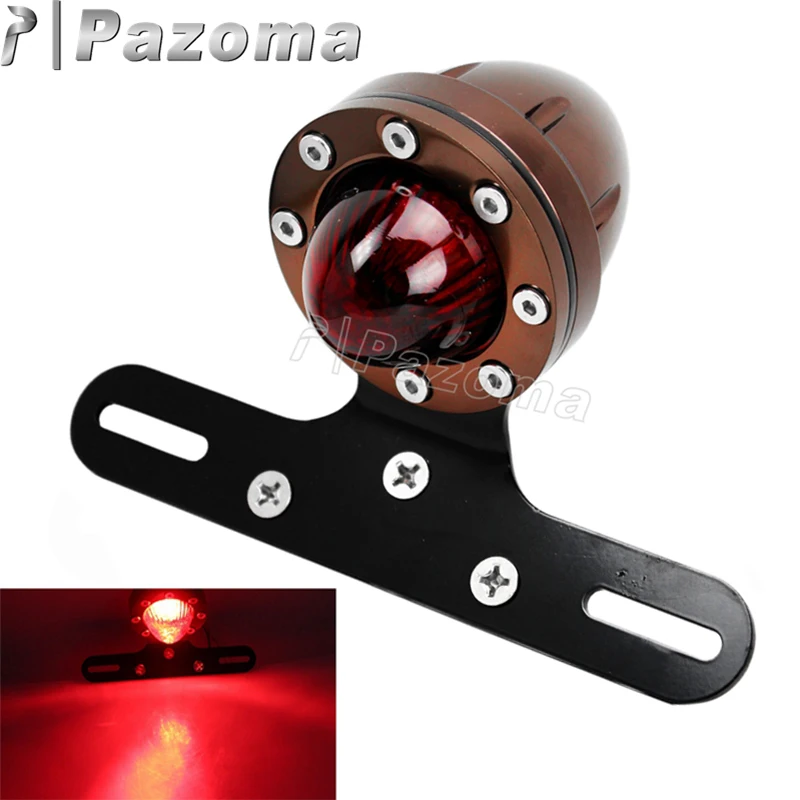 

Ретро мотоцикл светодиодный задний стоп-светильник с кронштейном для номерного знака универсальный для Bobber Chopper Cafe Racer XS650 на заказ