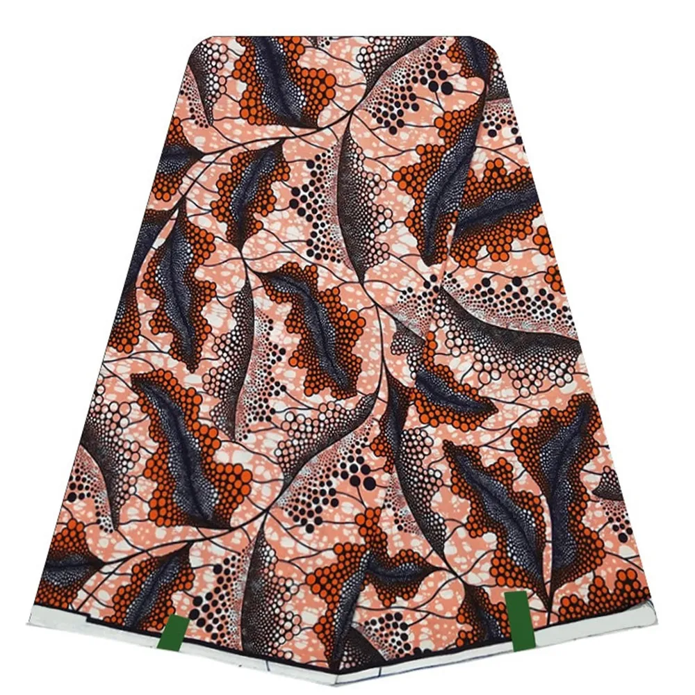 

Real Fabric African Wax High Quality 100% Cotton Ankara Wax fabric For Making Dresses African Style 6 Yards