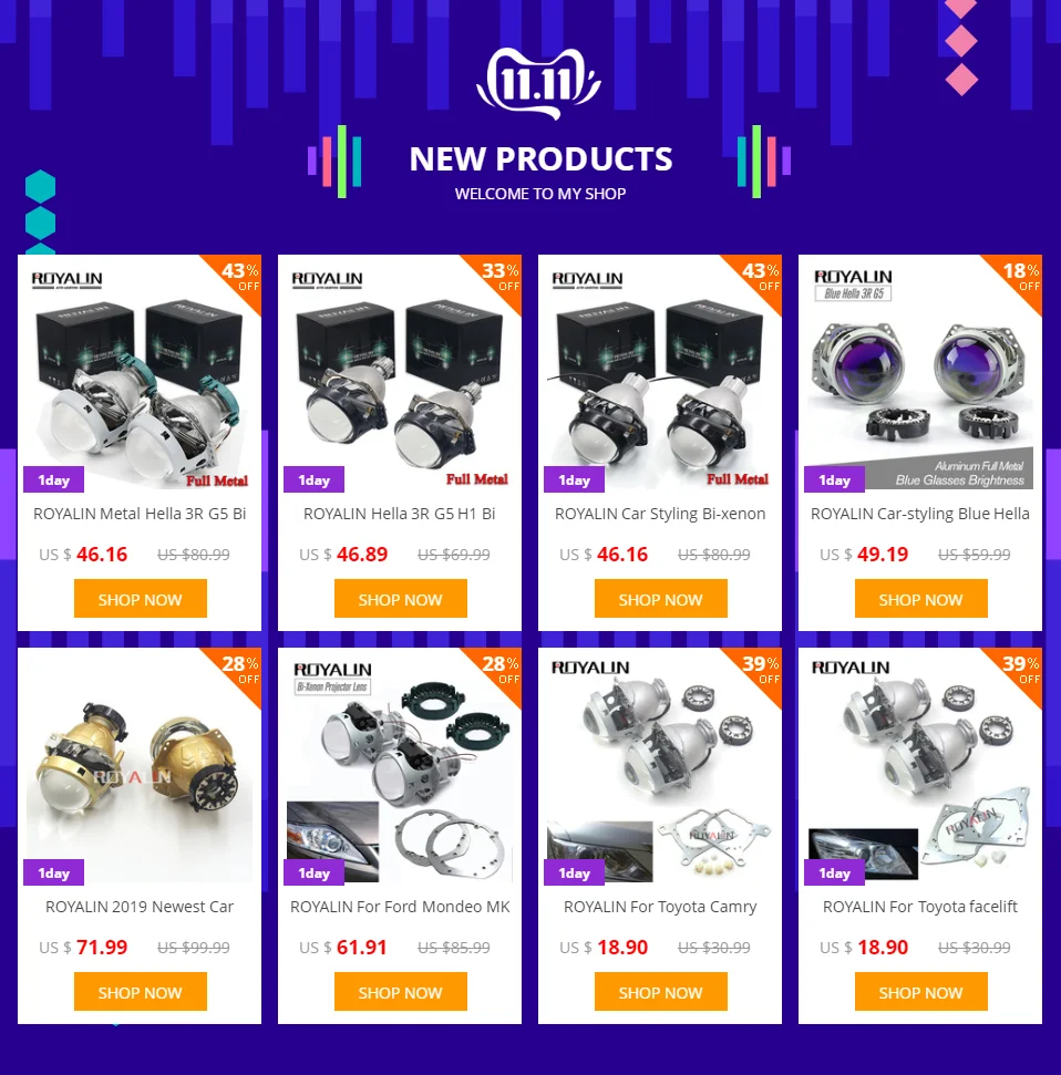 ROYALIN Металл Hella 3R G5 биксеноновые фары объектив D2S фары проектор Универсальная автомобильная лампа D1S D2H D3S D4S лампы моторы модификация