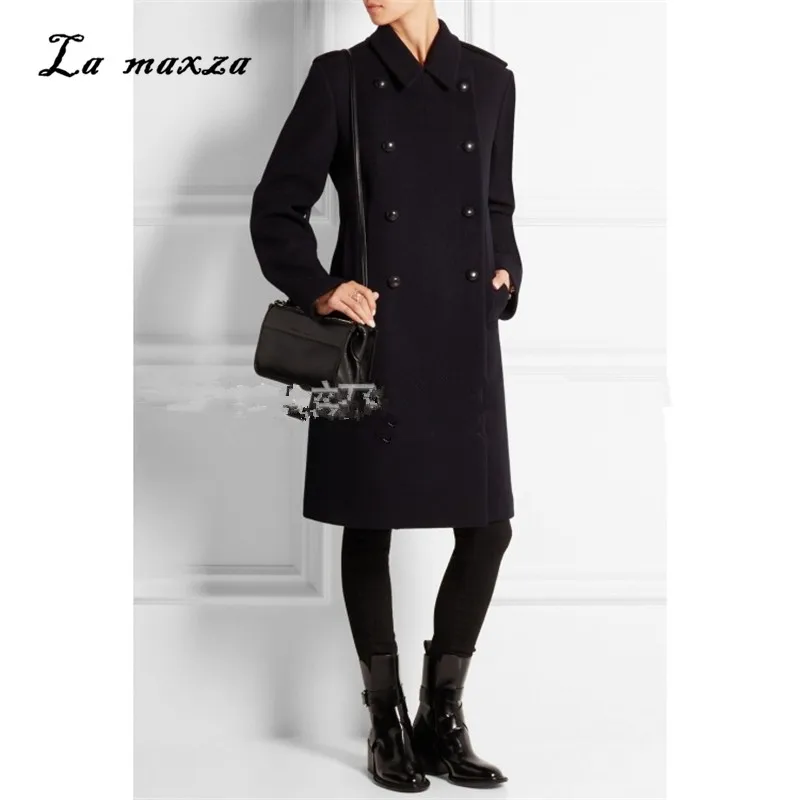 

Winter Women Wool Coat 2019 Elegant Warm Long Coat Office Korean Style Fashion Black Womens Coats