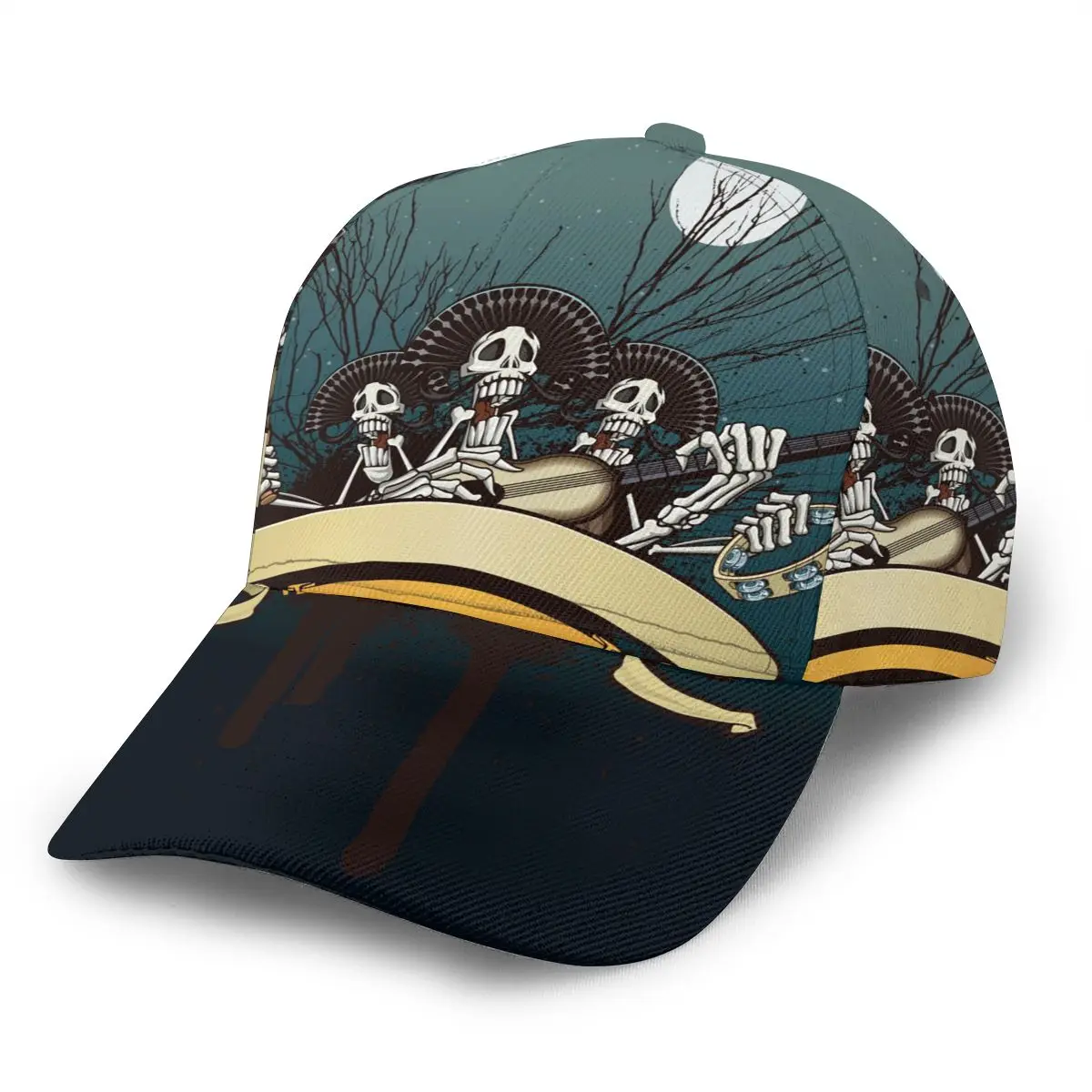 

Новинка лета 2021, унисекс, Спортивная Солнцезащитная бейсбольная шляпа для улицы, Женская кепка, Хэллоуин, череп для игры, гитара