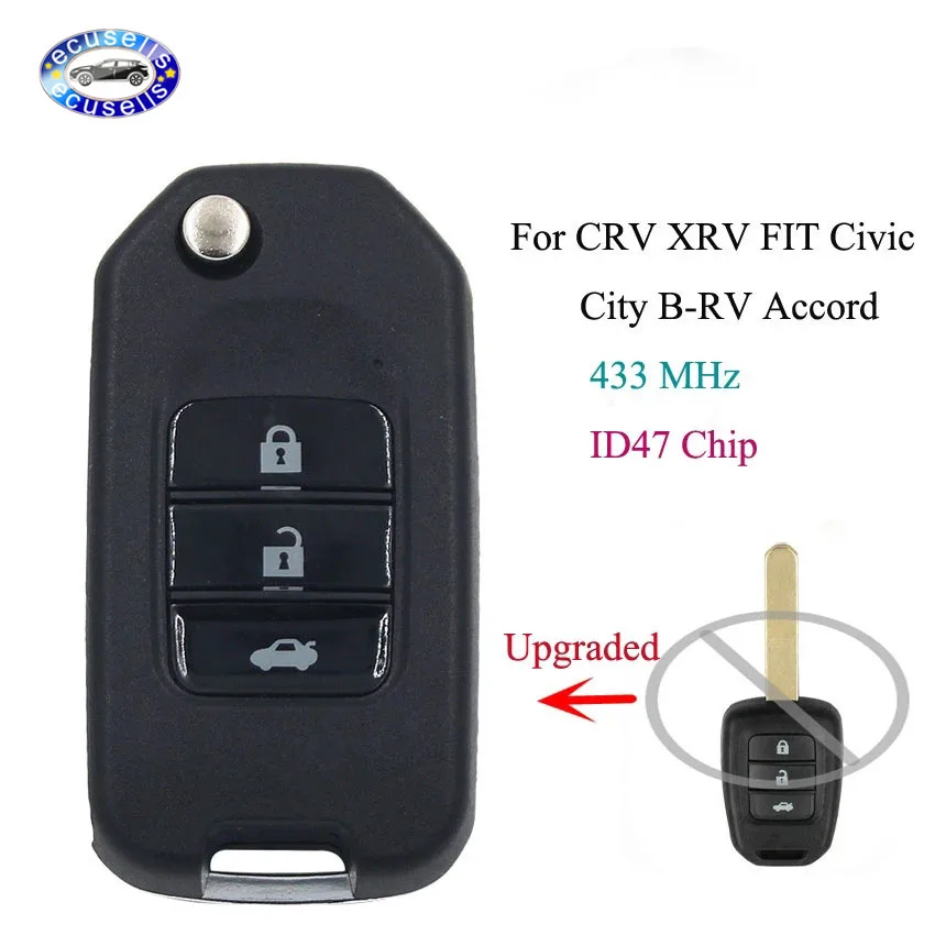 Обновленный дистанционный ключ 3B 433 МГц ID47 для Honda CRV XRV Fit Civic|Ключ от авто| |