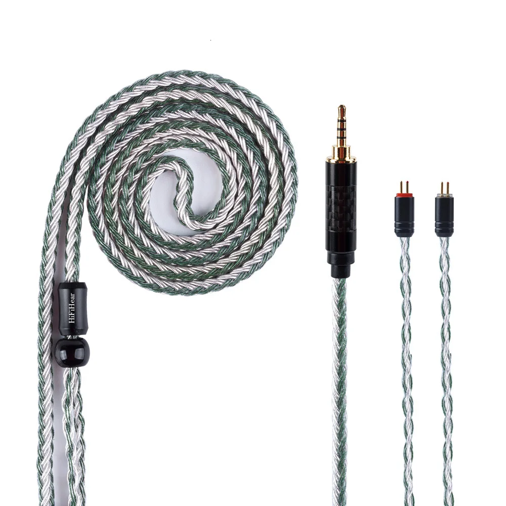HiFiHear 16 Core посеребренный балансный кабель 2,5/3,5/4,4 мм с MMCX/2pin/QDC разъем для ZS10 Pro AS10 AS16 ZSN C12 BL-03
