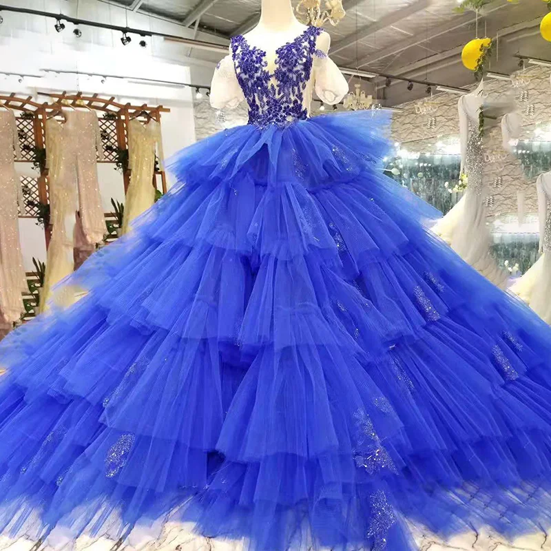 Синее вечернее платье с v образным вырезом без рукавов|Вечерние платья| |